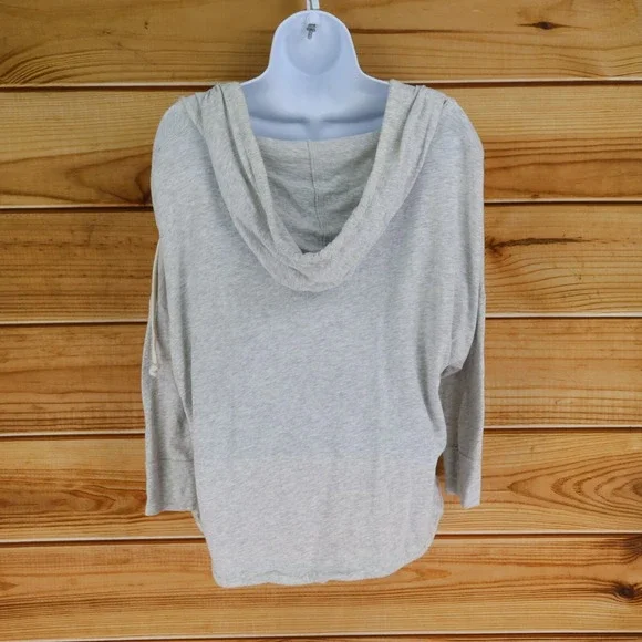 American Eagle Outfitters Sweatshirt Hooded Womens M Gray Heathered 100% Cotton - Picture 2 of 7